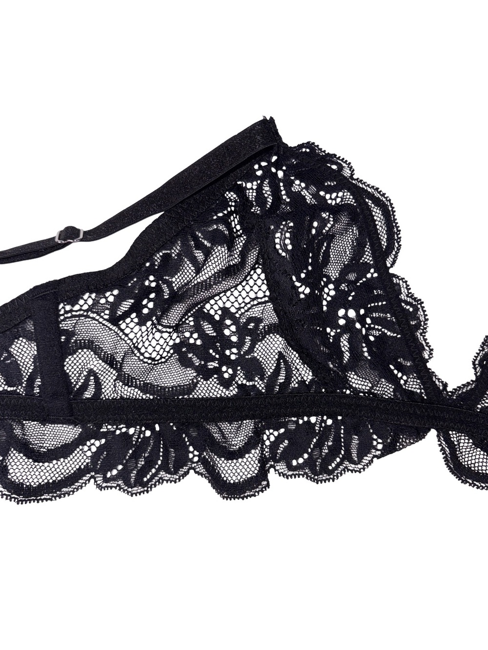 Free People Black Floral Lace Sheer Bralette